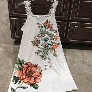 Beautiful White Lace Strapped Dress